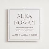 "Quiet Luxury" - Letterpress Wedding Invitations in Coffee by Oscar and Emma - Karly Depew - Front