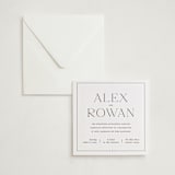 "Quiet Luxury" - Letterpress Wedding Invitations in Coffee by Oscar and Emma - Karly Depew - Invitation with Envelope