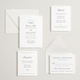 "Willow" - Letterpress Wedding Invitations in Coffee by Snow and Ivy - Invitation Suite