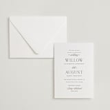 "Willow" - Letterpress Wedding Invitations in Coffee by Snow and Ivy - Invitation with Envelope