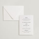 "Proper" - Letterpress Wedding Invitations in Soft Black by Carolyn MacLaren - Invitation with Envelope