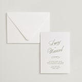 "Love in the Afternoon" - Letterpress Wedding Invitations in Pistachio by Ani Somi - Invitation with Envelope