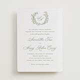 "Garden Script" - Letterpress Wedding Invitations in Pistachio by Katherine Moynagh - Front