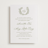 "Garden Script" - Letterpress Wedding Invitations in Pistachio by Katherine Moynagh - Front