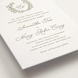 "Garden Script" - Letterpress Wedding Invitations in Pistachio by Katherine Moynagh - Detail