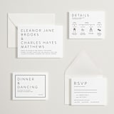 "Kismet" - Letterpress Wedding Invitations in Soft Black by Alston Foster - Invitation Suite
