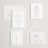 "Heirloom" - Letterpress Wedding Invitations in Graphite by Creo Study - Invitation Suite