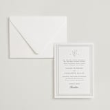 "Heirloom" - Letterpress Wedding Invitations in Graphite by Creo Study - Invitation with Envelope