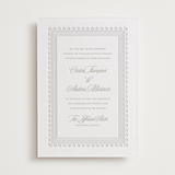 "Shell Border" - Letterpress Wedding Invitations in Dove Grey by Vera Lim - Front