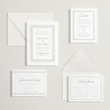 "Shell Border" - Letterpress Wedding Invitations in Dove Grey by Vera Lim - Invitation Suite