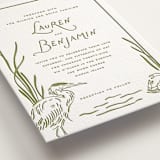 "Marshland" - Letterpress Wedding Invitations in Pistachio by Oscar and Emma - Karly Depew - Detail