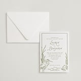 "Marshland" - Letterpress Wedding Invitations in Pistachio by Oscar and Emma - Karly Depew - Invitation with Envelope