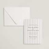 "Striped" - Letterpress Wedding Invitations in Soft Black by Baumbirdy - Invitation with Envelope