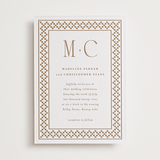 "Parker" - Letterpress Wedding Invitations in Matte Gold by Angela Garrick - Front