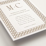 "Parker" - Letterpress Wedding Invitations in Matte Gold by Angela Garrick - Detail