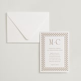 "Parker" - Letterpress Wedding Invitations in Matte Gold by Angela Garrick - Invitation with Envelope