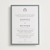 "The Ranch" - Letterpress Wedding Invitations in Stone by Jenna Holcomb - Front