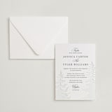 "Evergreen" - Letterpress Wedding Invitations in Stone by Teju Reval - Invitation with Envelope