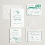 "Lakeview" - Letterpress Wedding Invitations in Shamrock by Claudia Orengo - Invitation Suite