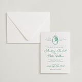 "Lakeview" - Letterpress Wedding Invitations in Shamrock by Claudia Orengo - Invitation with Envelope