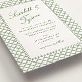 "Garden Trellis" - Letterpress Wedding Invitations in Pear by Angela Garrick - Detail