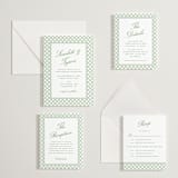 "Garden Trellis" - Letterpress Wedding Invitations in Pear by Angela Garrick - Invitation Suite