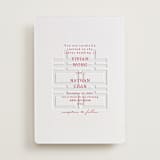"simply happy" - Letterpress Wedding Invitations in Scarlet by Deborah Chou - Front