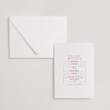 "simply happy" - Letterpress Wedding Invitations in Scarlet by Deborah Chou - Invitation with Envelope