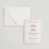 "Vermilion" - Letterpress Wedding Invitations in Scarlet by Jenna Holcomb - Invitation with Envelope