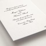 "Cornelia" - Letterpress Wedding Invitations in Soft Black by Megan Davis - Detail