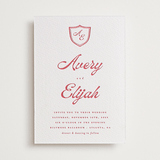 "Prep School" - Letterpress Wedding Invitations in Scarlet by Morgan Kendall - Front