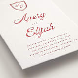 "Prep School" - Letterpress Wedding Invitations in Scarlet by Morgan Kendall - Detail