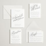 "Forever" - Letterpress Wedding Invitations in Soft Black by Hudson meet Rose - Invitation Suite