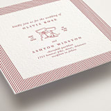 "Classic Cherries" - Letterpress Wedding Invitations in Scarlet by Charter Oaks Creative - Detail