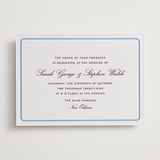 "Aperitif" - Letterpress Wedding Invitations in Sky Blue by Megan Davis - Front