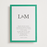 "Classic Initials" - Letterpress Wedding Invitations in Soft Black by mo kelley - Front