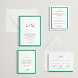 "Classic Initials" - Letterpress Wedding Invitations in Soft Black by mo kelley - Invitation Suite