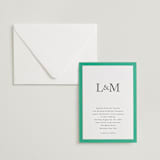 "Classic Initials" - Letterpress Wedding Invitations in Soft Black by mo kelley - Invitation with Envelope