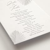 "Faded Palm" - Letterpress Wedding Programs in Stone by Lauren Chism - Detail