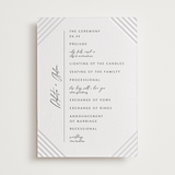 "Art Deco" - Letterpress Wedding Programs in Pewter by Shannon Chen of Four Wet Feet Studio - Front
