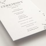 "Jasmine" - Letterpress Wedding Programs in Ash by Vera Lim - Detail
