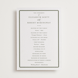 "Bevel" - Letterpress Wedding Programs in Moss by Megan Davis - Front