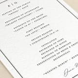 "Heritage" - Letterpress Wedding Programs in Soft Black by Stacey Meacham - Detail