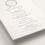 "Wax Seal Monogram" - Letterpress Wedding Programs in Ash by Carolyn MacLaren - Detail