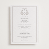"Chic Monogram" - Letterpress Wedding Programs in Dove Grey by Mansi Verma - Front