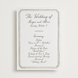 "Handwritten" - Letterpress Wedding Programs in Moss by Cass Loh - Front