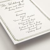 "Handwritten" - Letterpress Wedding Programs in Moss by Cass Loh - Detail