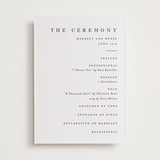 "Trio" - Letterpress Wedding Programs in Soft Black by Pixel and Hank - Front