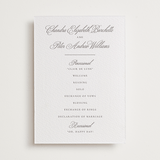 "Calligraphie" - Letterpress Wedding Programs in Graphite by Wildfield Paper Co - Front