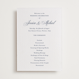 "Empire" - Letterpress Wedding Programs in Aegean by Jennifer Postorino - Front